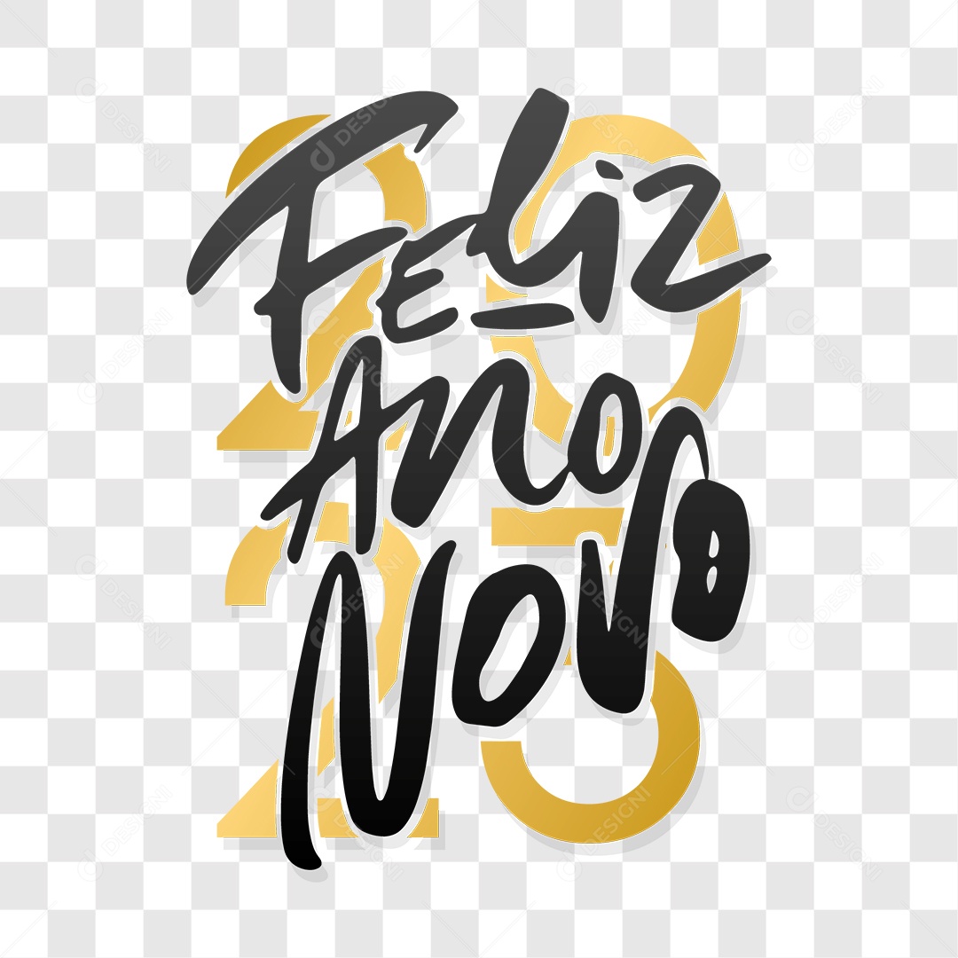 Lettering Feliz Ano Novo EPS + PNG