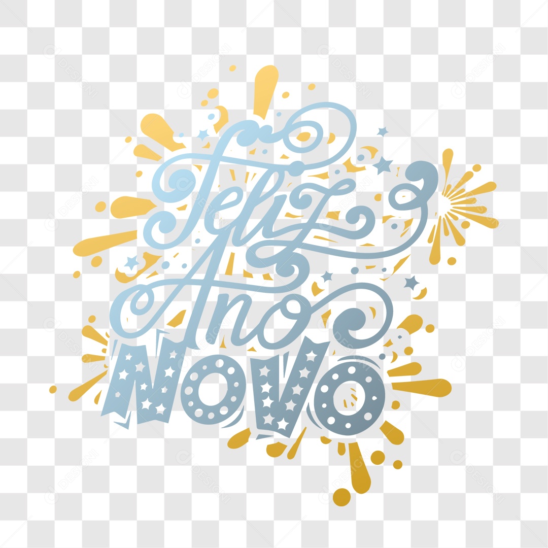 Lettering Feliz Ano Novo EPS + PNG