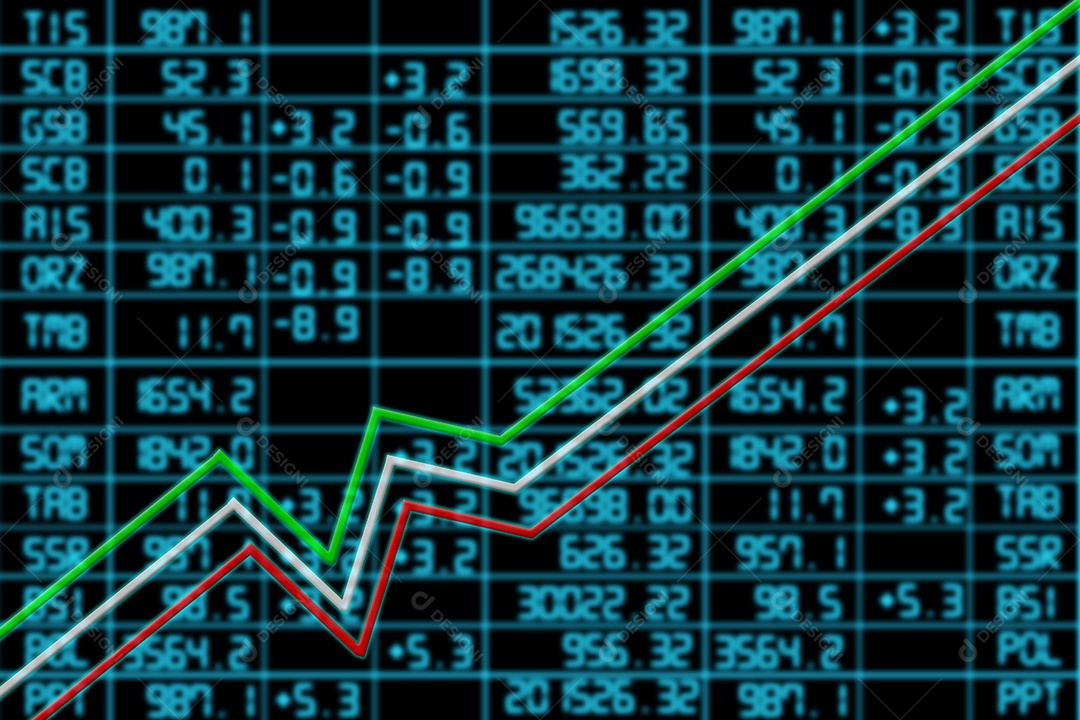 Mercado de ações embaçado para plano de fundo.