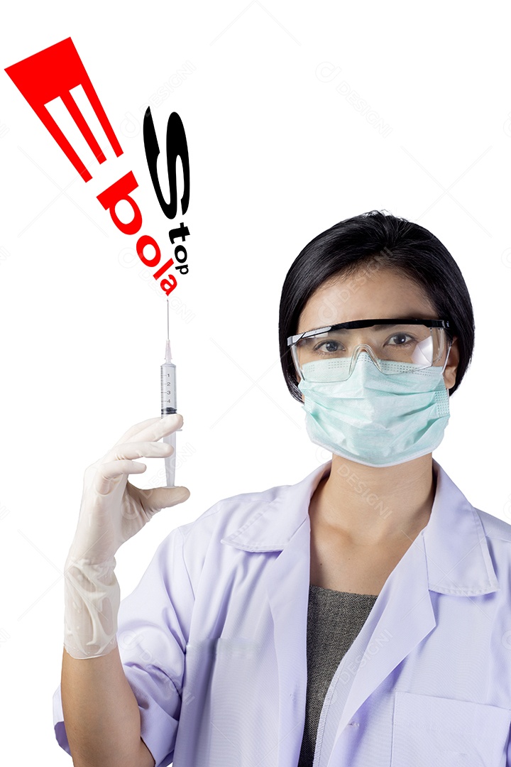 Conceito de vírus ebola e injete a seringa.