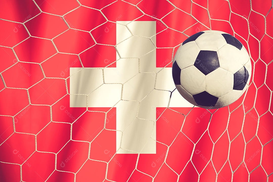 Cor vintage da bola de futebol do símbolo da suíça