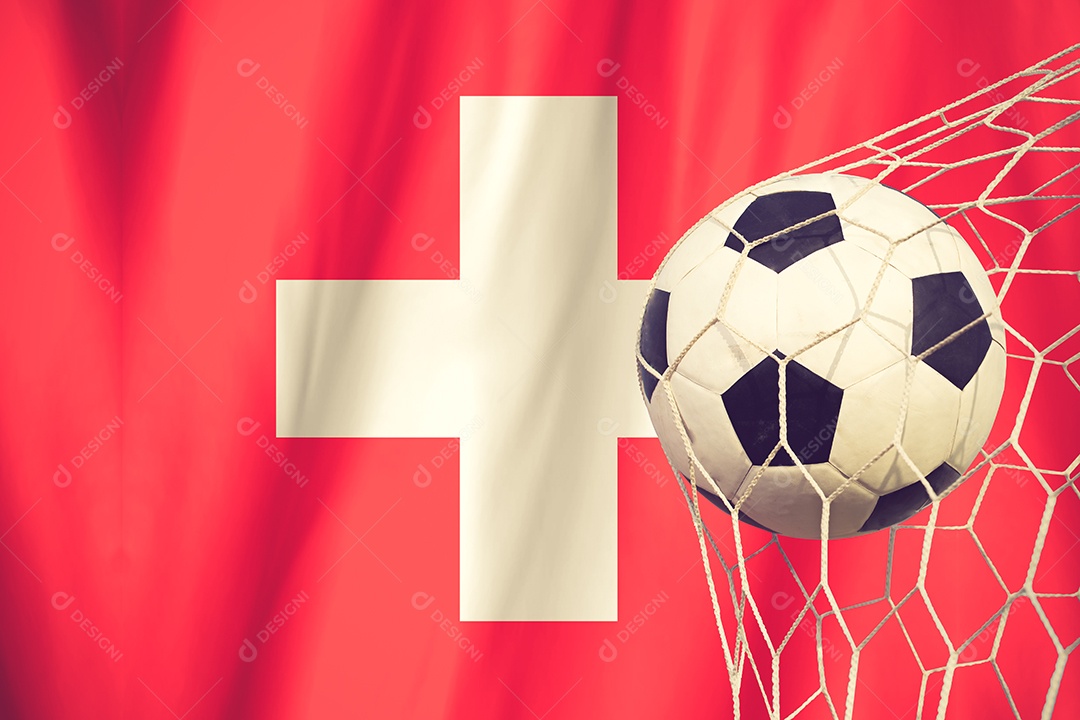 Cor vintage da bola de futebol do símbolo da suíça