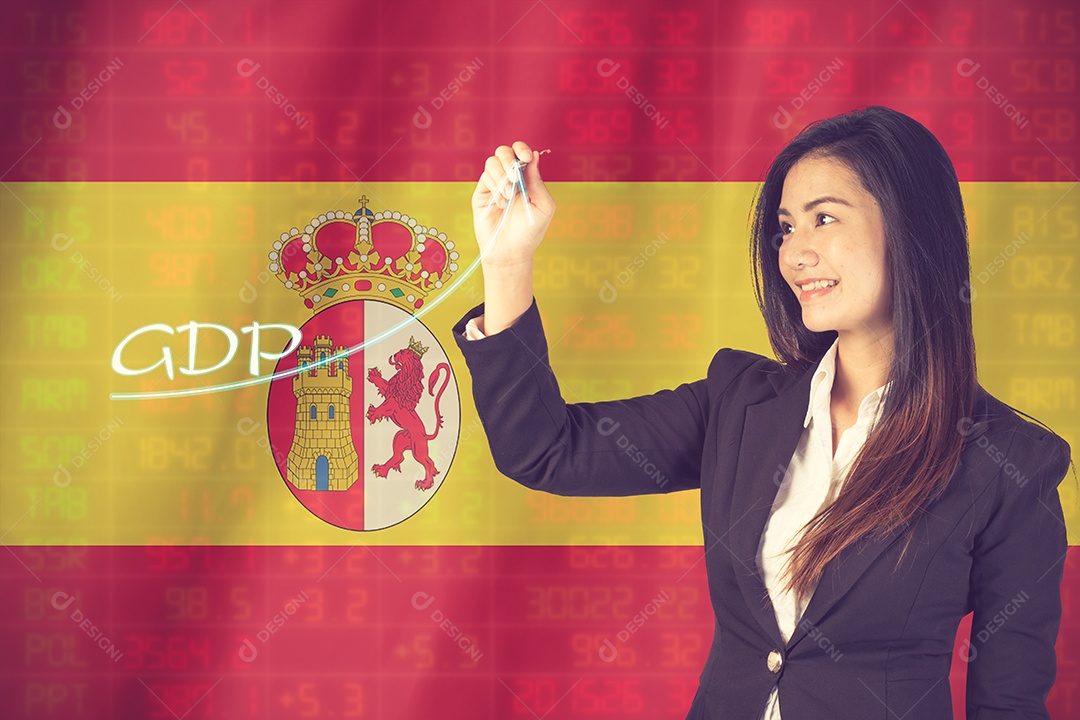 Conceito de melhoria do Produto Interno Bruto (PIB). empresária