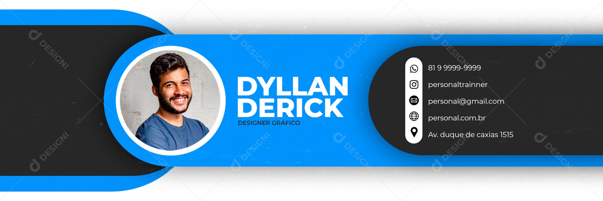 Assinatura de E-mail Designer Gráfico PSD Editável