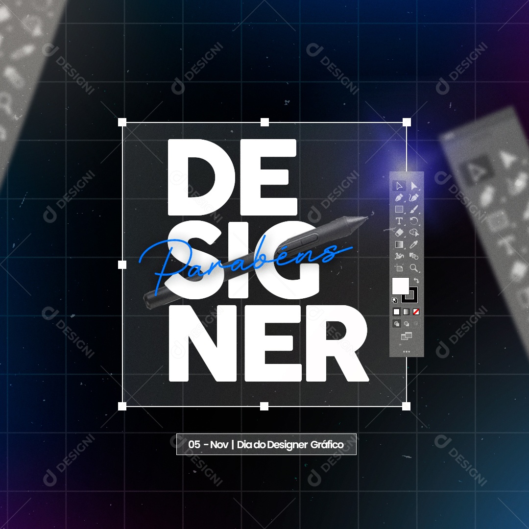 Parabéns Dia do Designer Gráfico 5 de Novembro Social Media PSD Editável