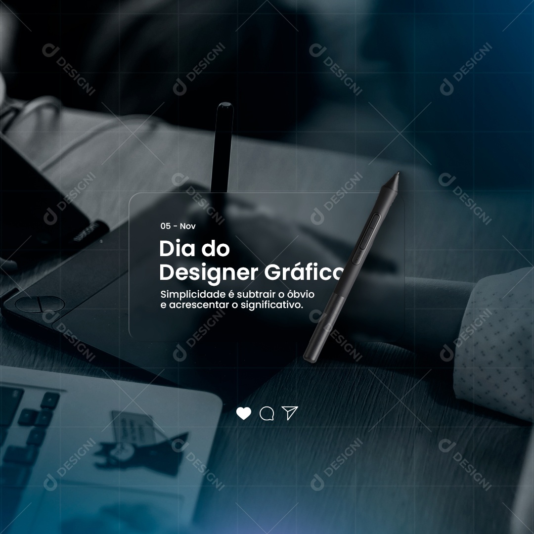 Simplicidade é Subtrair o Óbvio Dia do Designer Gráfico Social Media PSD Editável