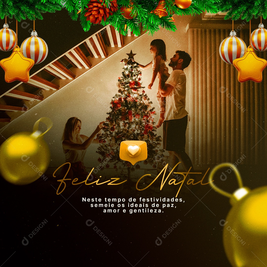 Neste Tempo de Festividades Feliz Natal Social Media PSD Editável
