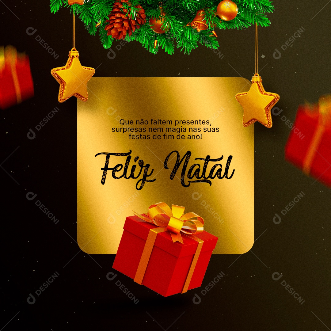Que Não Faltem Presentes Feliz Natal Social Media PSD Editável