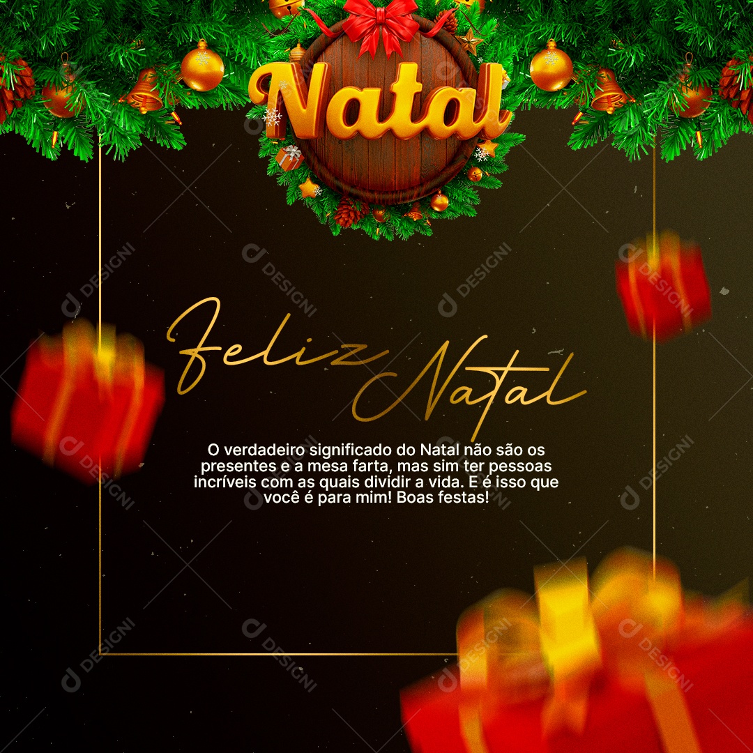 O Verdadeiro Significado do Natal Não São os Presentes Feliz Natal Social Media PSD Editável