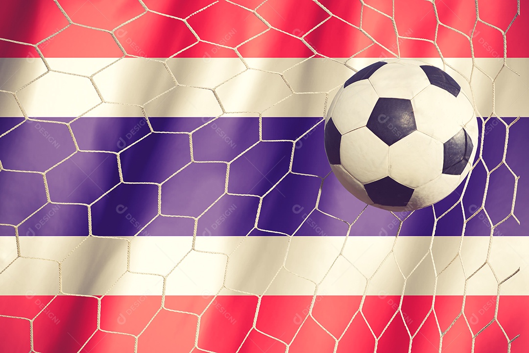Meta. Bola de futebol Tailândia cor vintage.