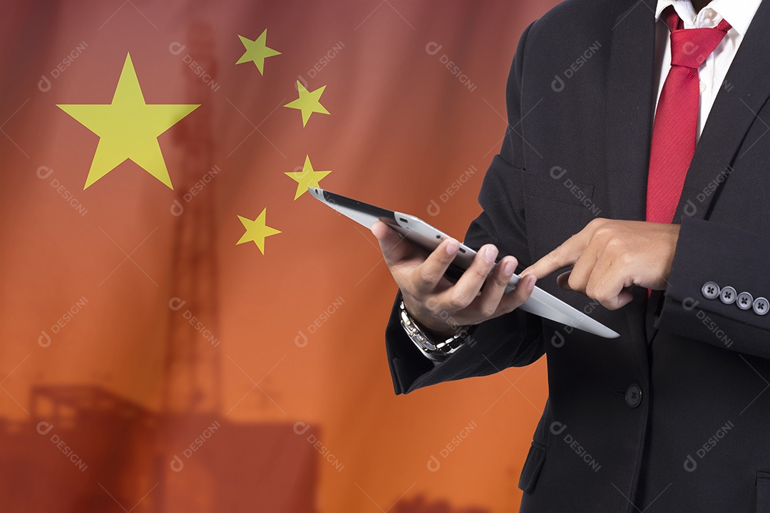 Conceito de comunicações de negócios e mobilidade Chaina.