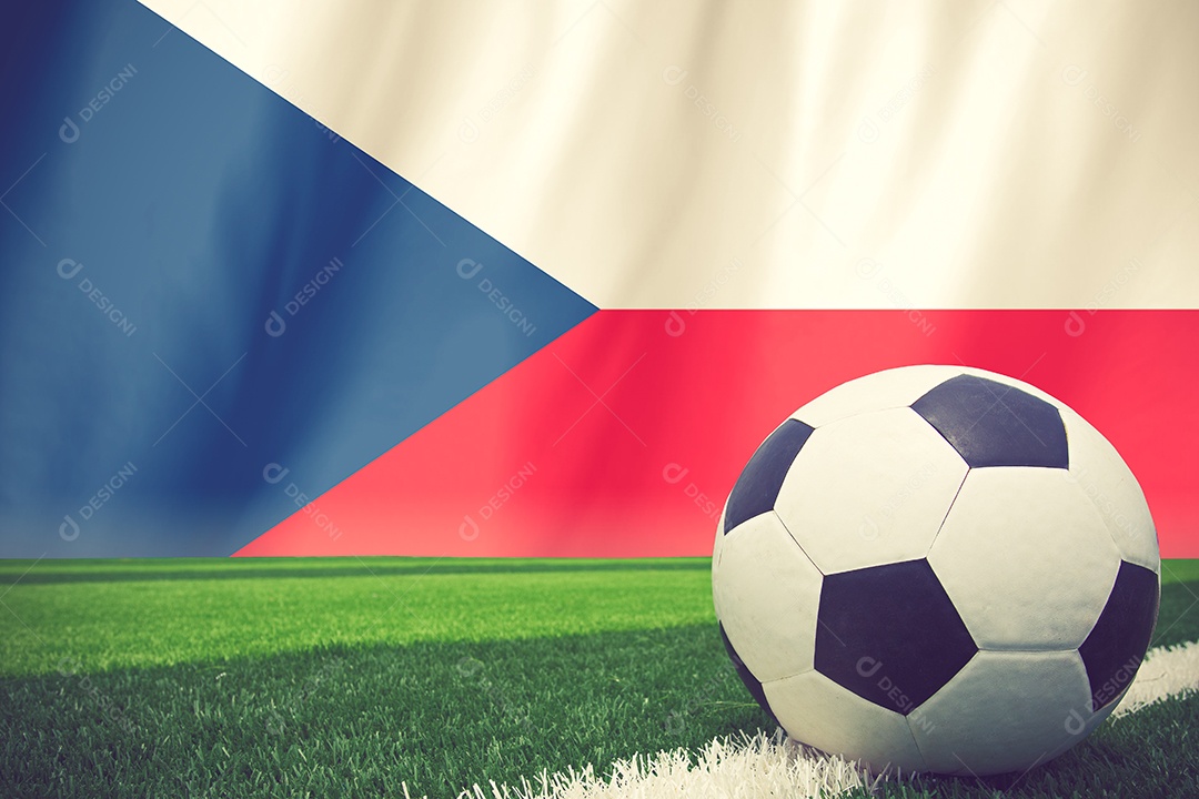 Cor vintage da bola de futebol do símbolo CHECO.