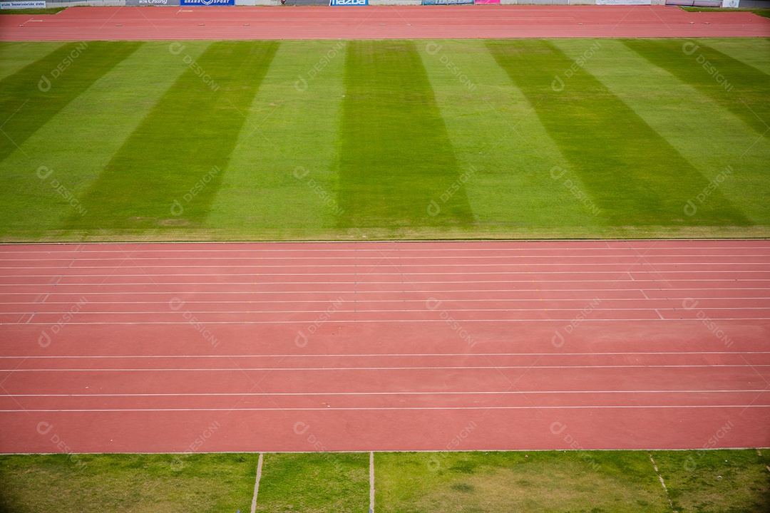 Pista de corrida no estádio.