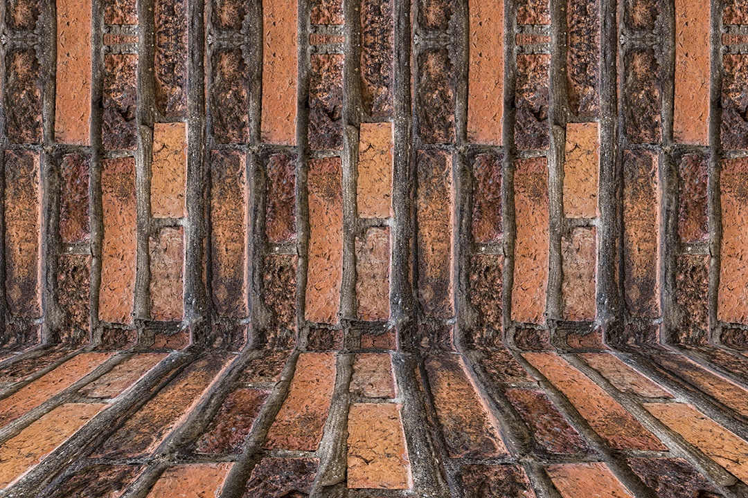 Textura da parede de tijolos vermelhos.