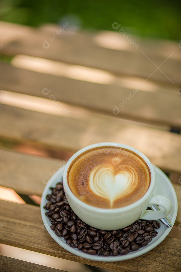 Café com cor vintage de grãos de café