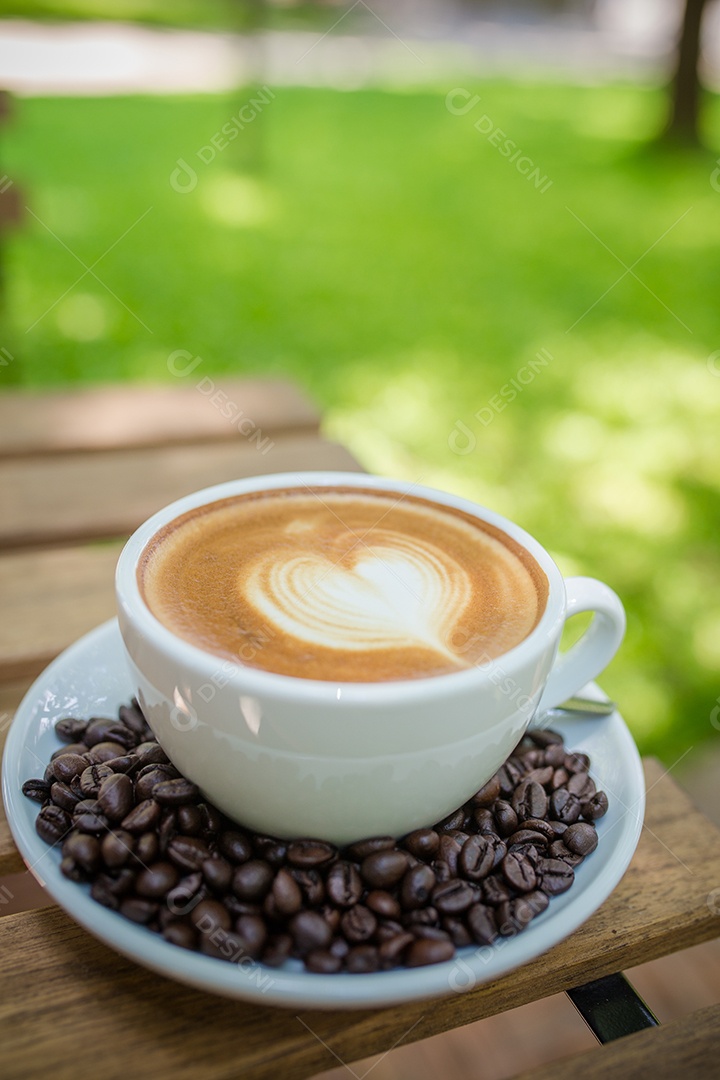 Café com cor vintage de grãos de café