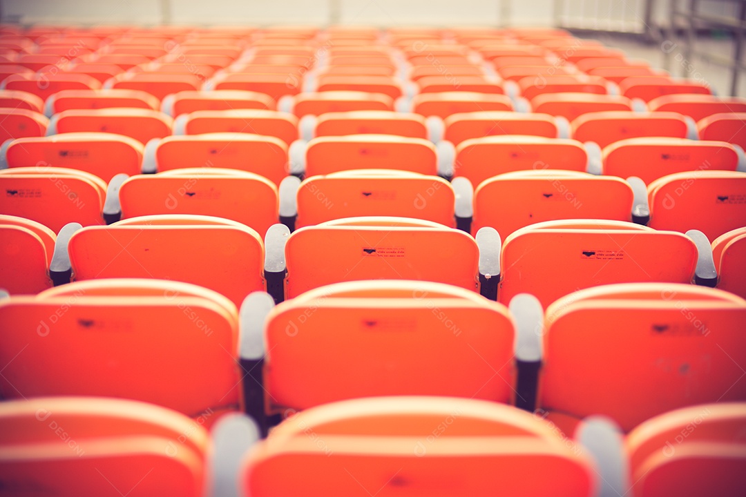Empty seats in the stadium vintage color.