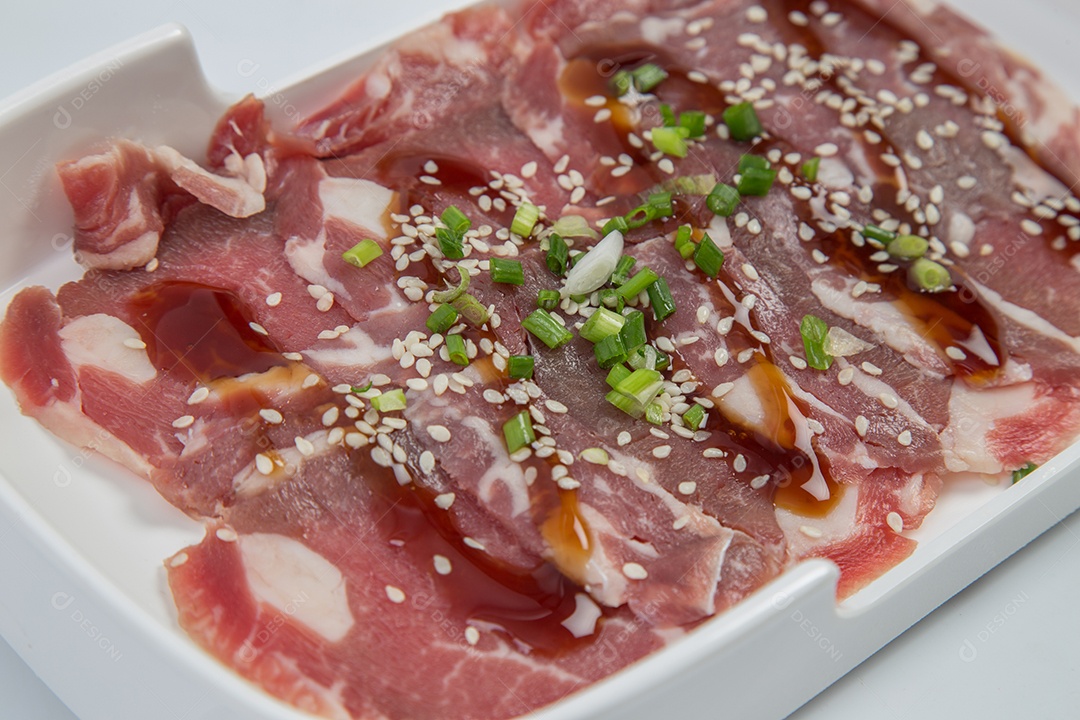 Prato de Porção de comida bacon