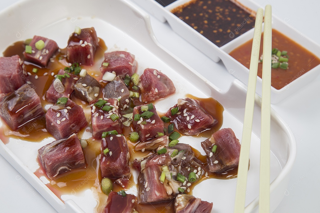 Prato de Porção de comida bacon