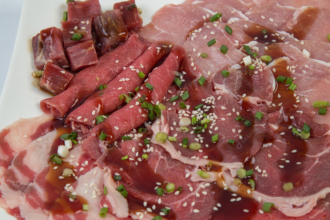 Prato de Porção de comida bacon