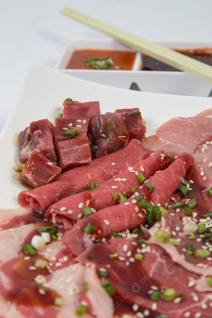 Prato de Porção de comida bacon