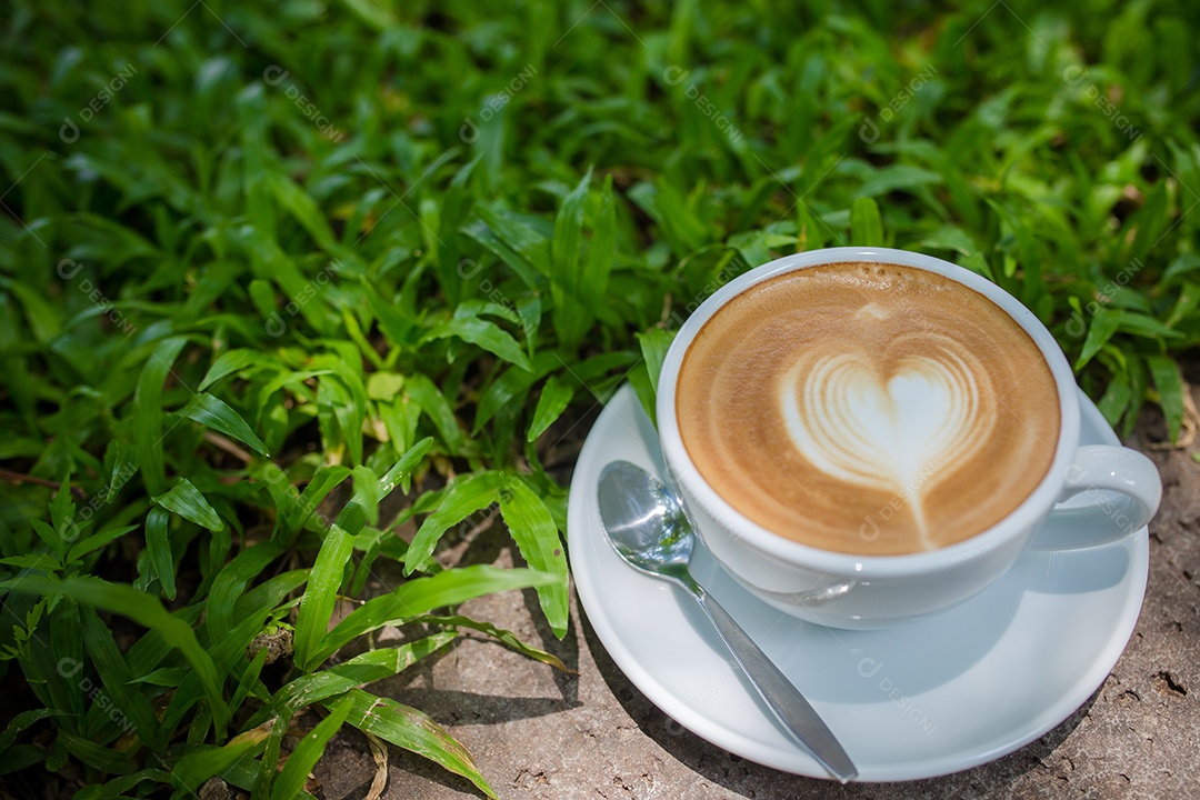 Latte Art café cor vintage.