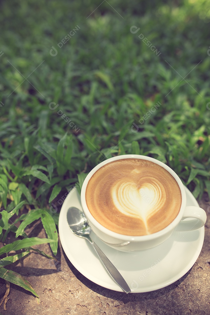 Latte Art café cor vintage.