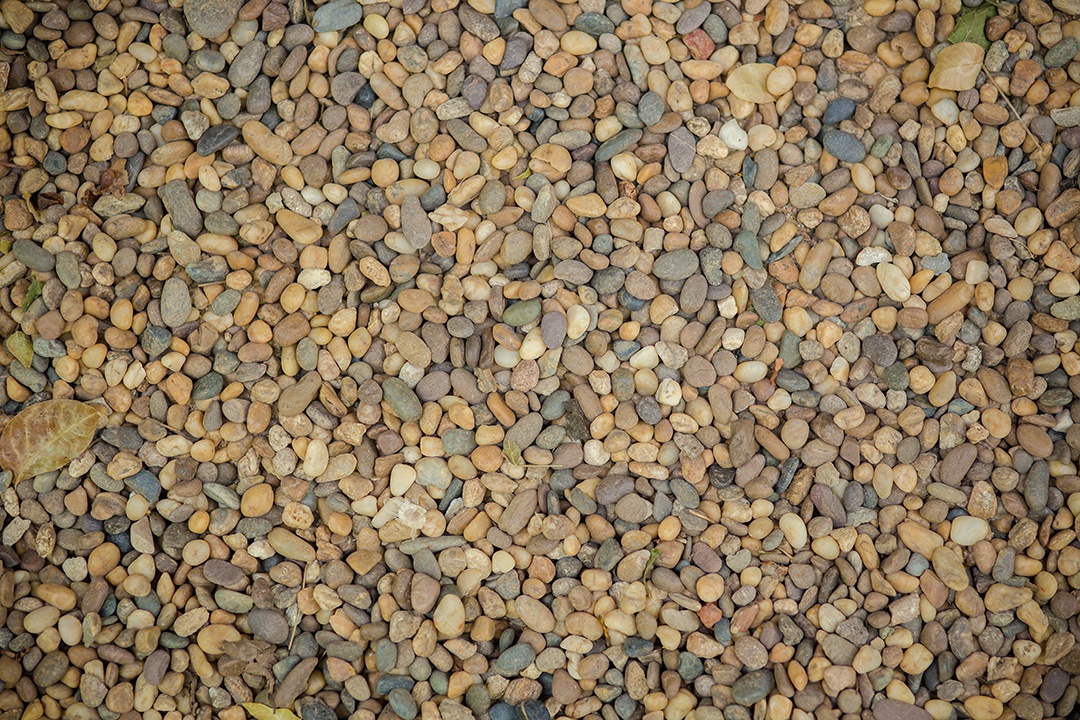 Fundo com pedras redondas secas.