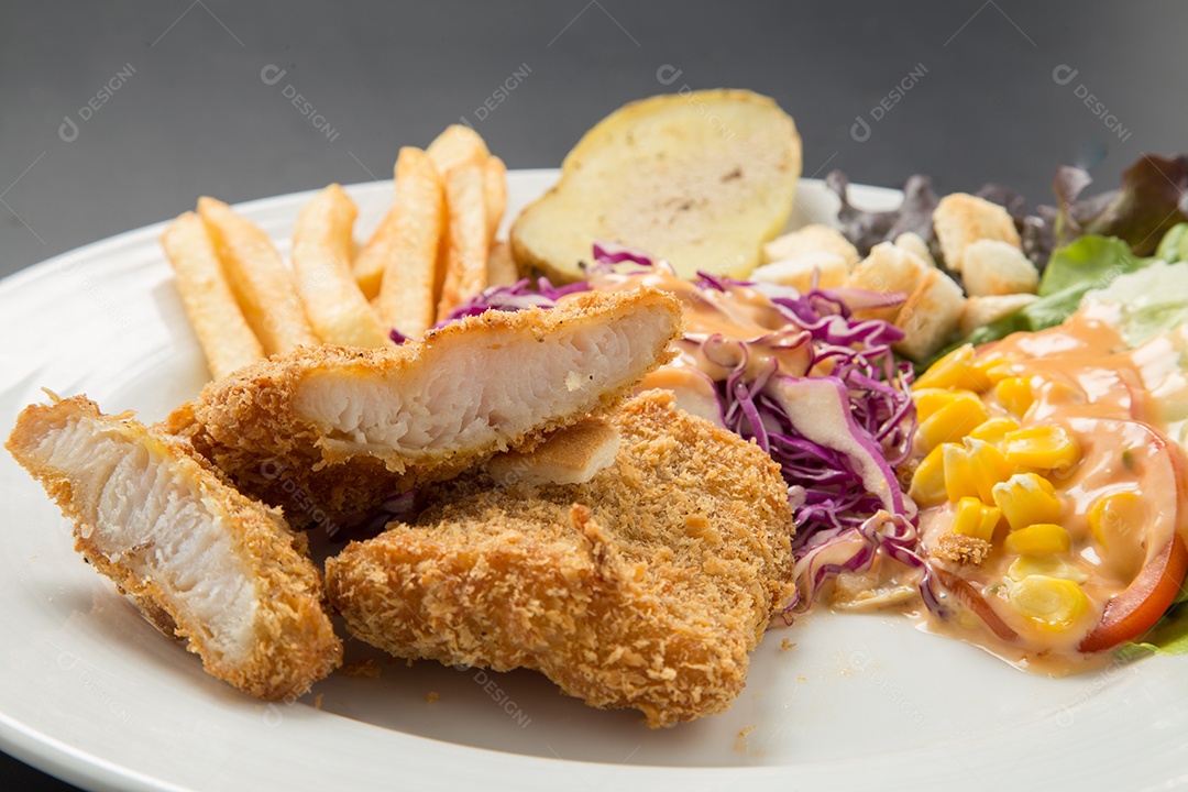 Peixe e batata frita