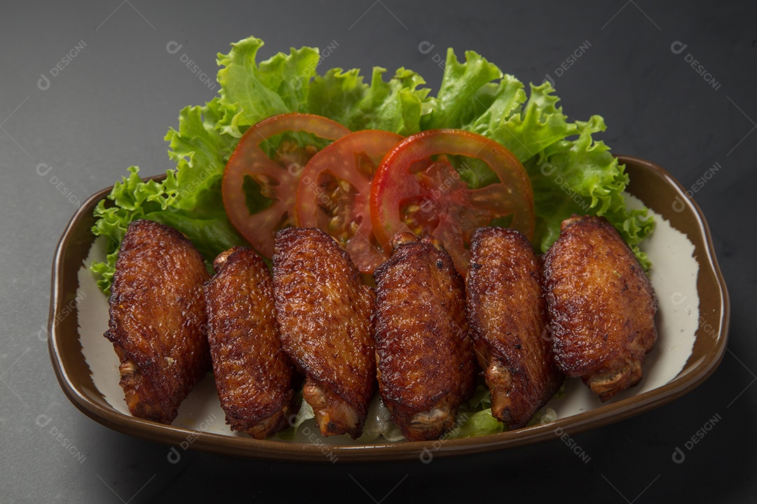 Asa de frango queimada