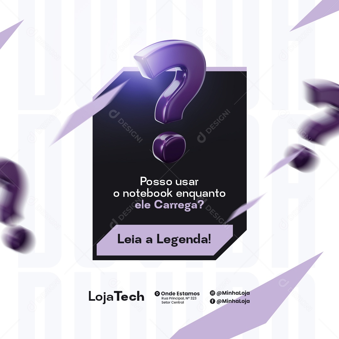 Posso Usar o Notebook Enquanto ele Carrega Loja de Informática Social Media PSD Editável
