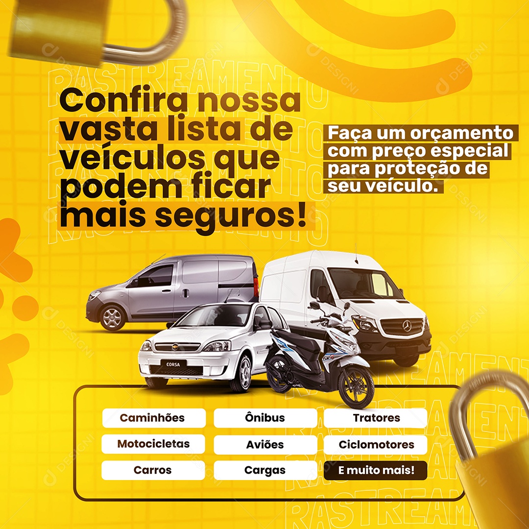 Social Media Rastreamento Veicular Confira Nossas Vasta Lista PSD Editável