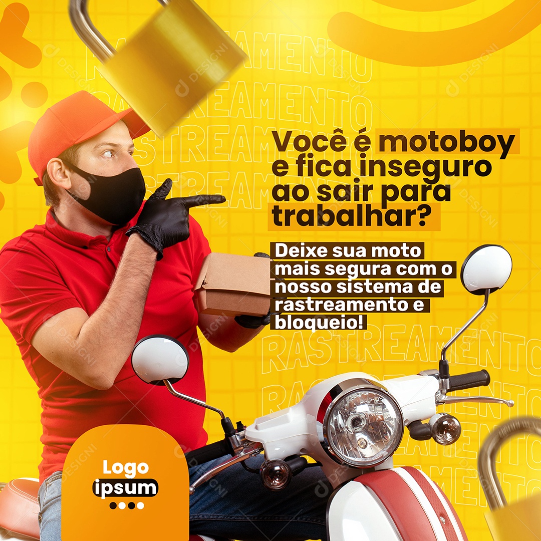 Social Media Rastreamento Veícular Você é Motoboy PSD Editável