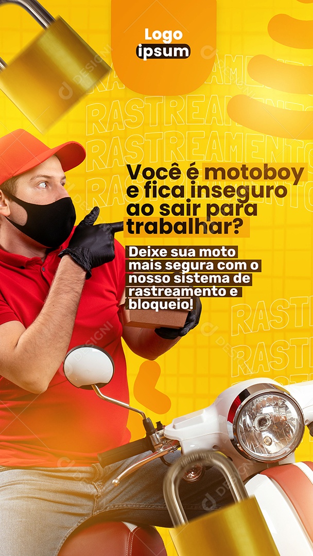 Social Media Rastreamento Veicular Você é Motoboy PSD Editável