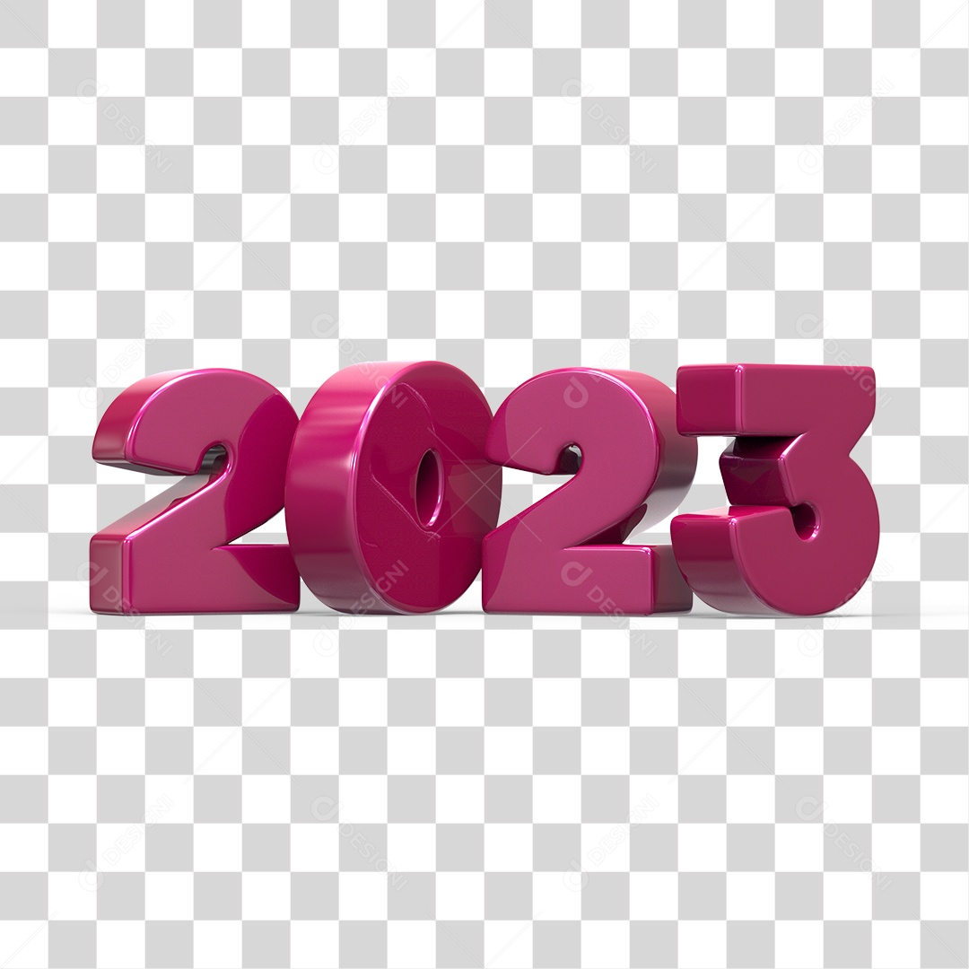 Número 3D 2023 Ano Novo PNG Transparente Sem Fundo