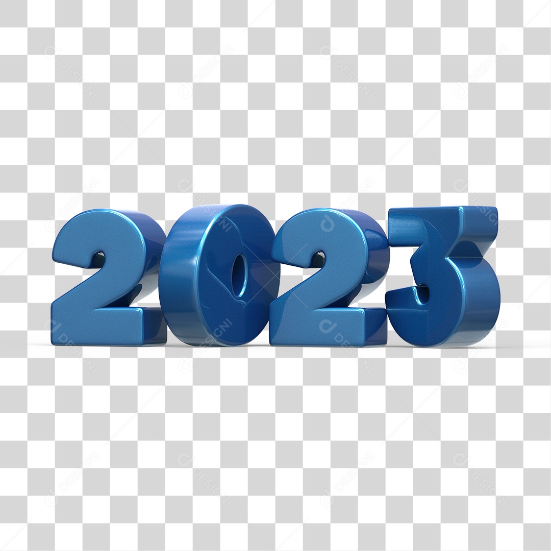 Número 3D 2023 Ano Novo PNG Transparente Sem Fundo