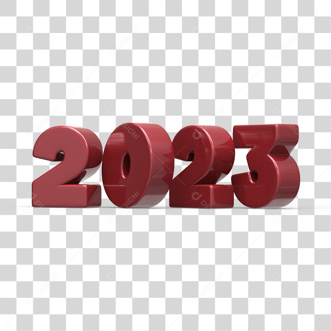 Número 3D 2023 Ano Novo PNG Transparente Sem Fundo