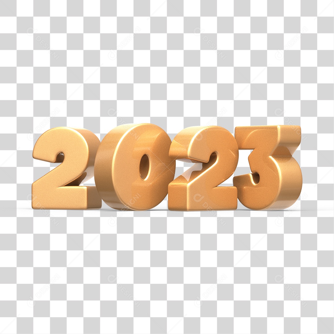 Número 3D 2023 Ano Novo PNG Transparente Sem Fundo