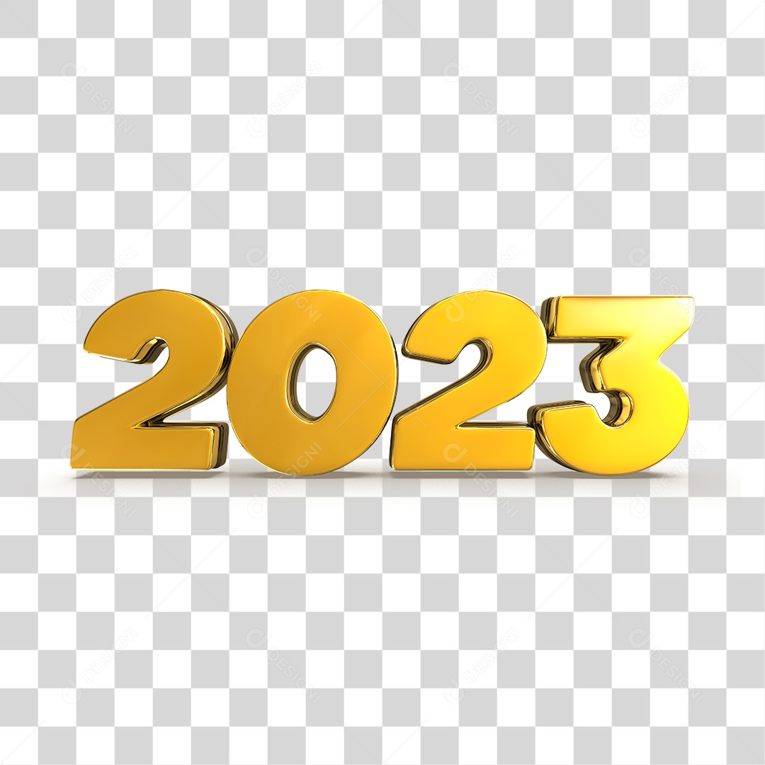 Número 3D 2023 Ano Novo PNG Transparente Sem Fundo