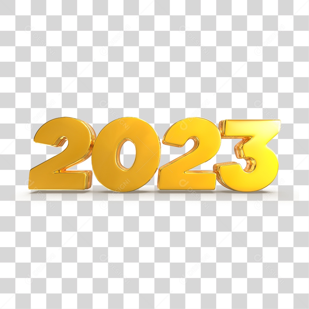 Número 3D 2023 Ano Novo PNG Transparente Sem Fundo