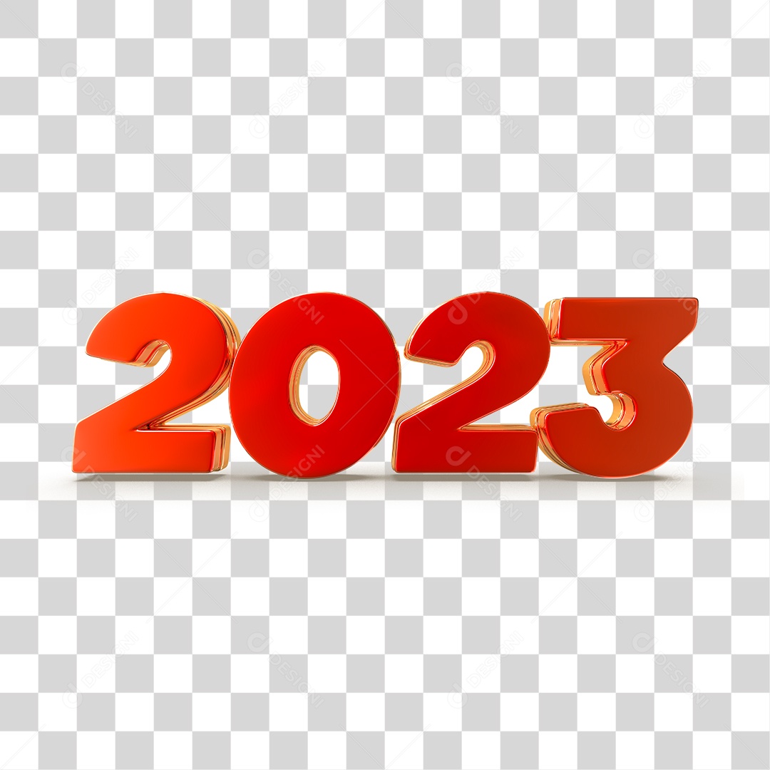 Número 3D 2023 Ano Novo PNG Transparente Sem Fundo