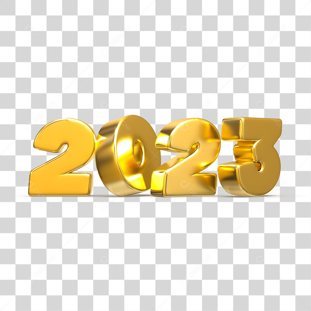 Número 3D 2023 Ano Novo PNG Transparente Sem Fundo