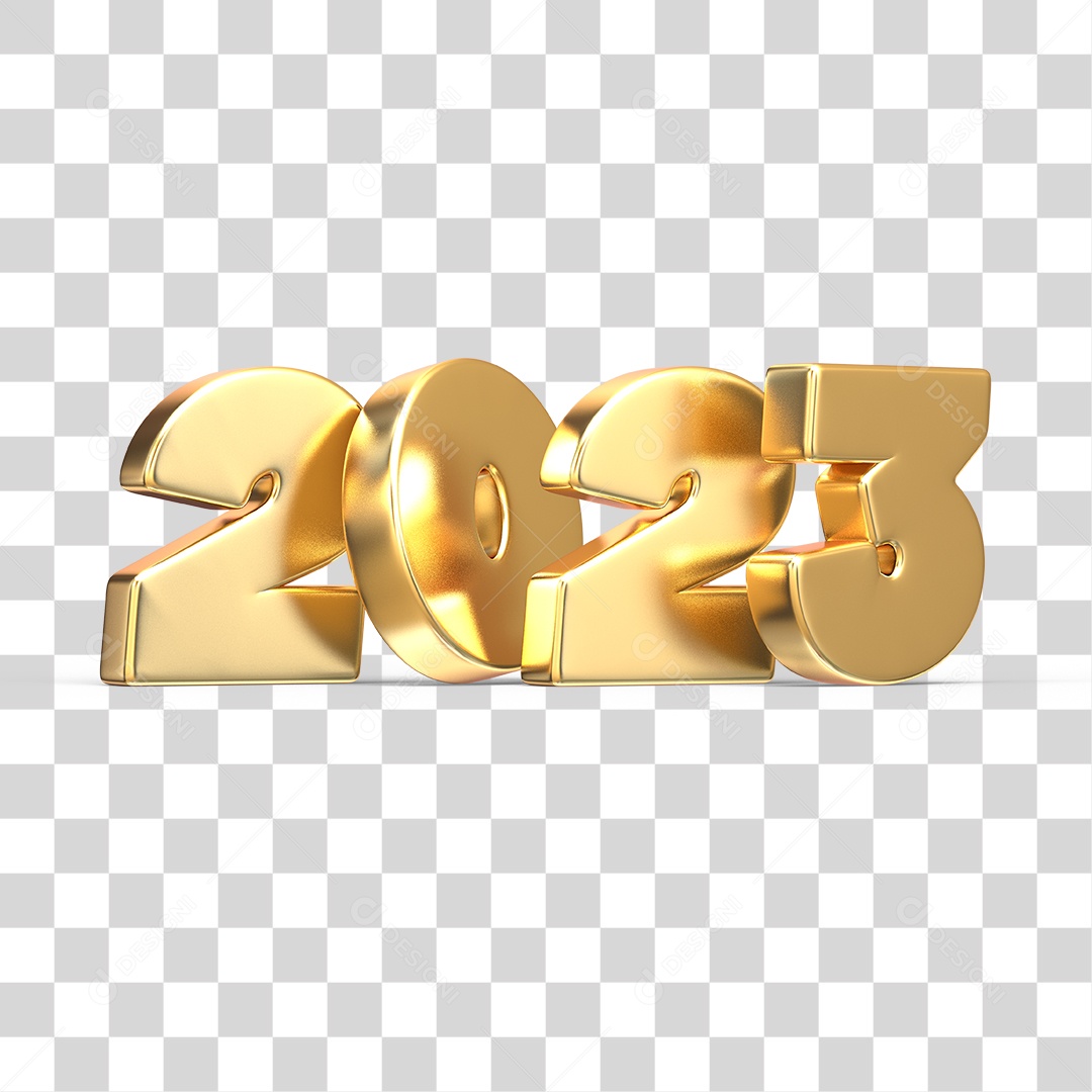 Número 3D 2023 Ano Novo PNG Transparente Sem Fundo
