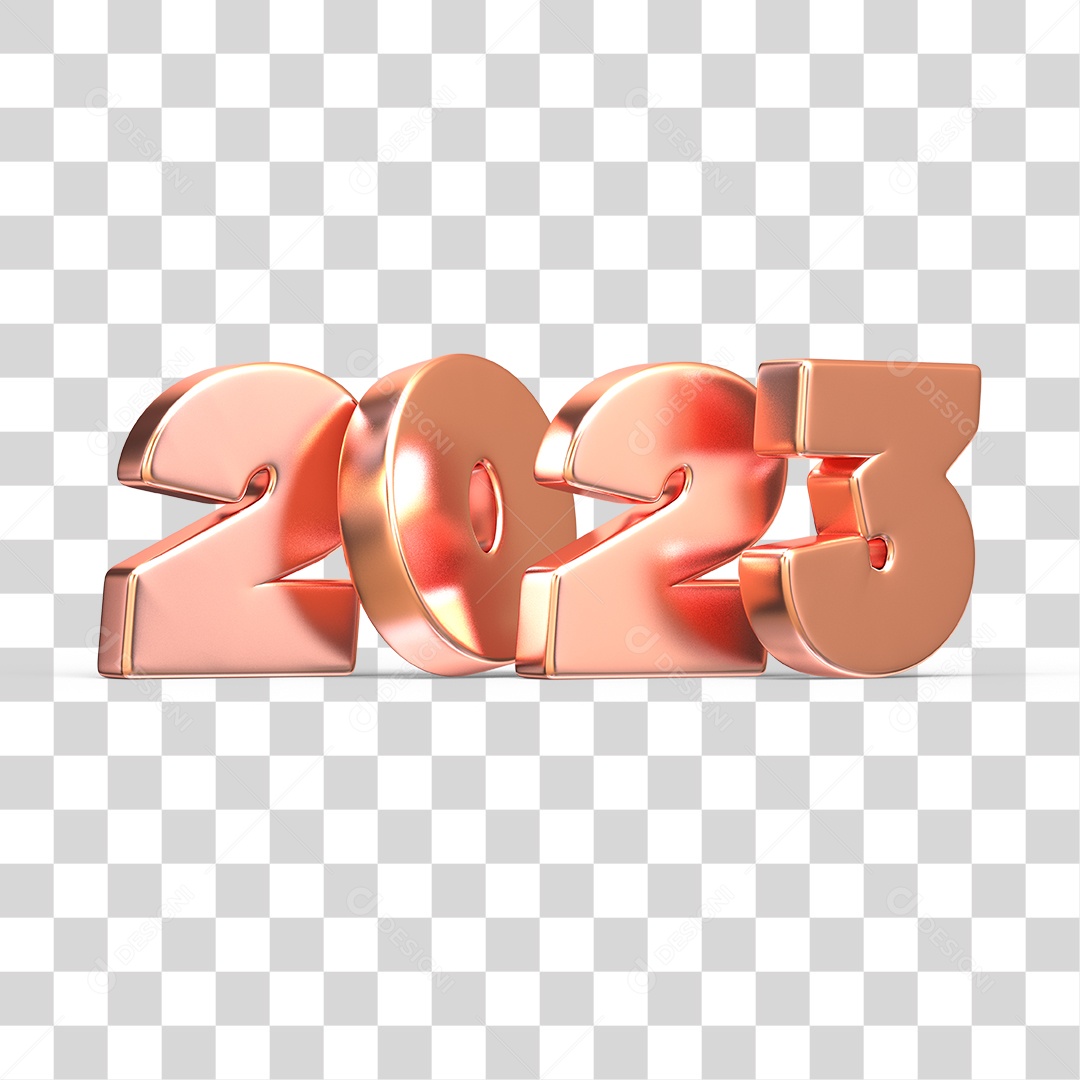 Número 3D 2023 Ano Novo PNG Transparente Sem Fundo