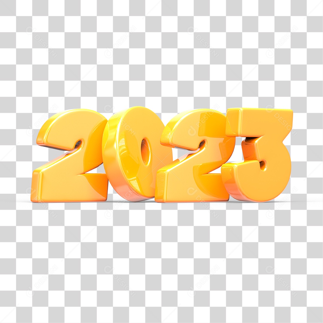 Número 3D 2023 Ano Novo PNG Transparente Sem Fundo