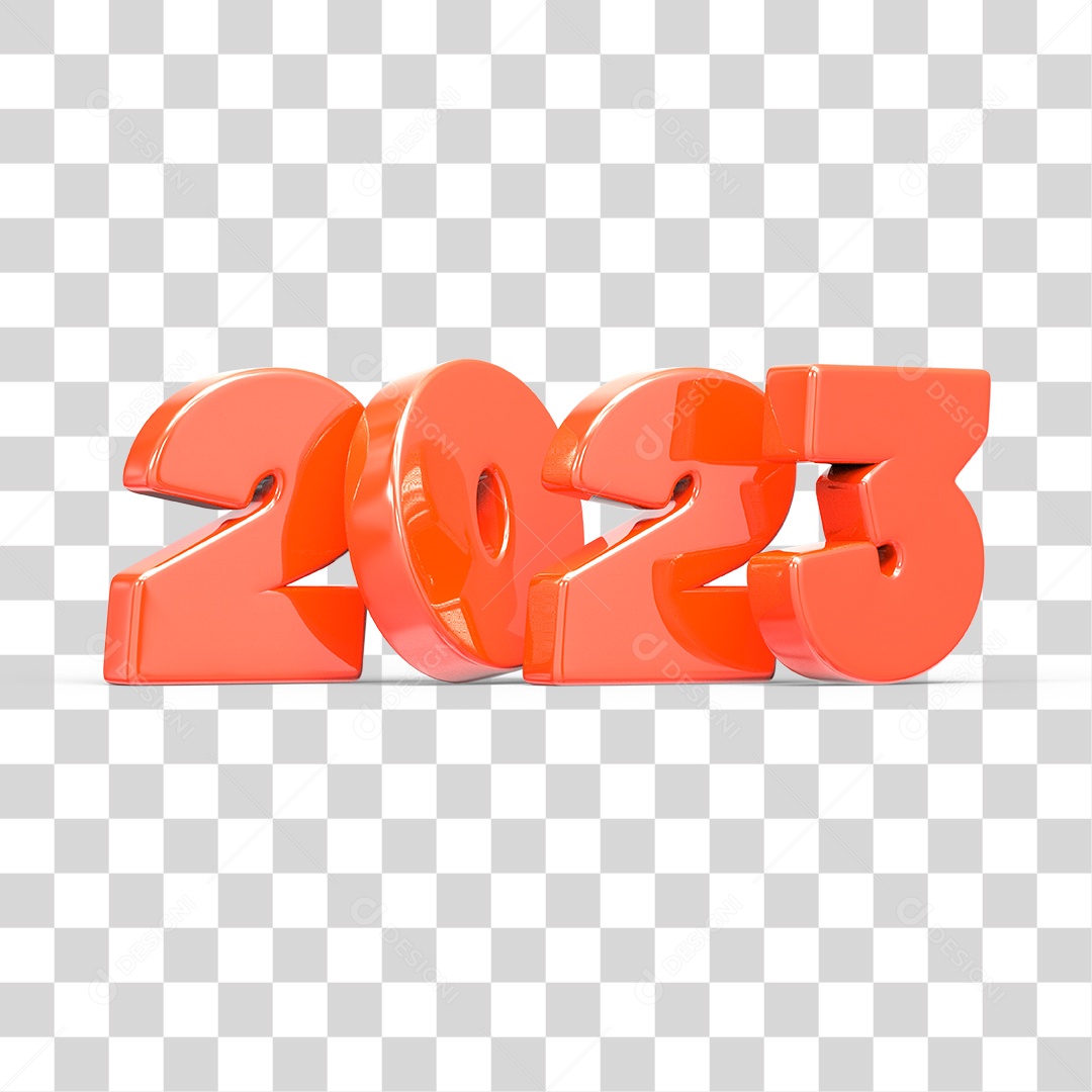 Número 3D 2023 Ano Novo PNG Transparente Sem Fundo