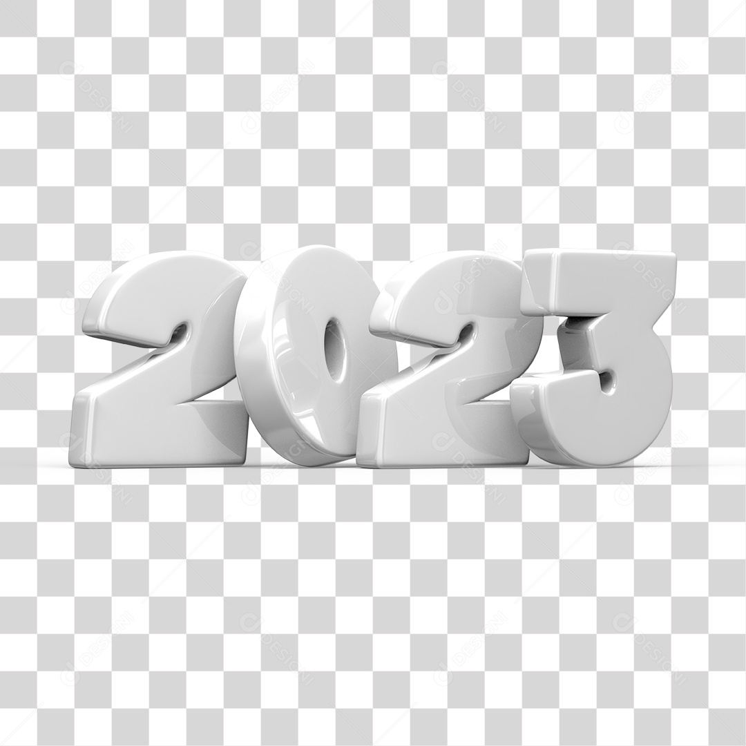 Número 3D 2023 Ano Novo PNG Transparente Sem Fundo