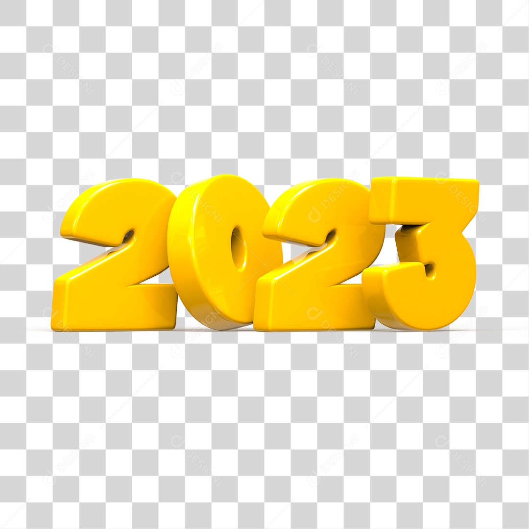 Número 3D 2023 Ano Novo PNG Transparente Sem Fundo