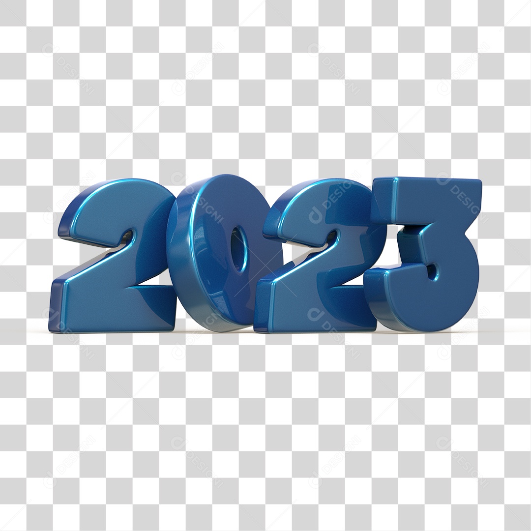 Número 3D 2023 Ano Novo PNG Transparente Sem Fundo