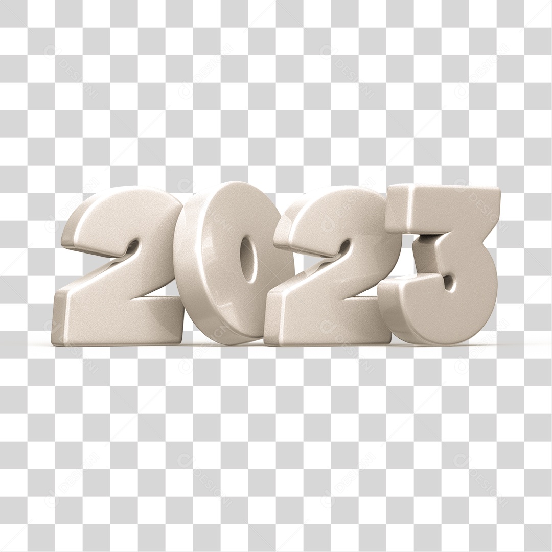 Número 3D 2023 Ano Novo PNG Transparente Sem Fundo